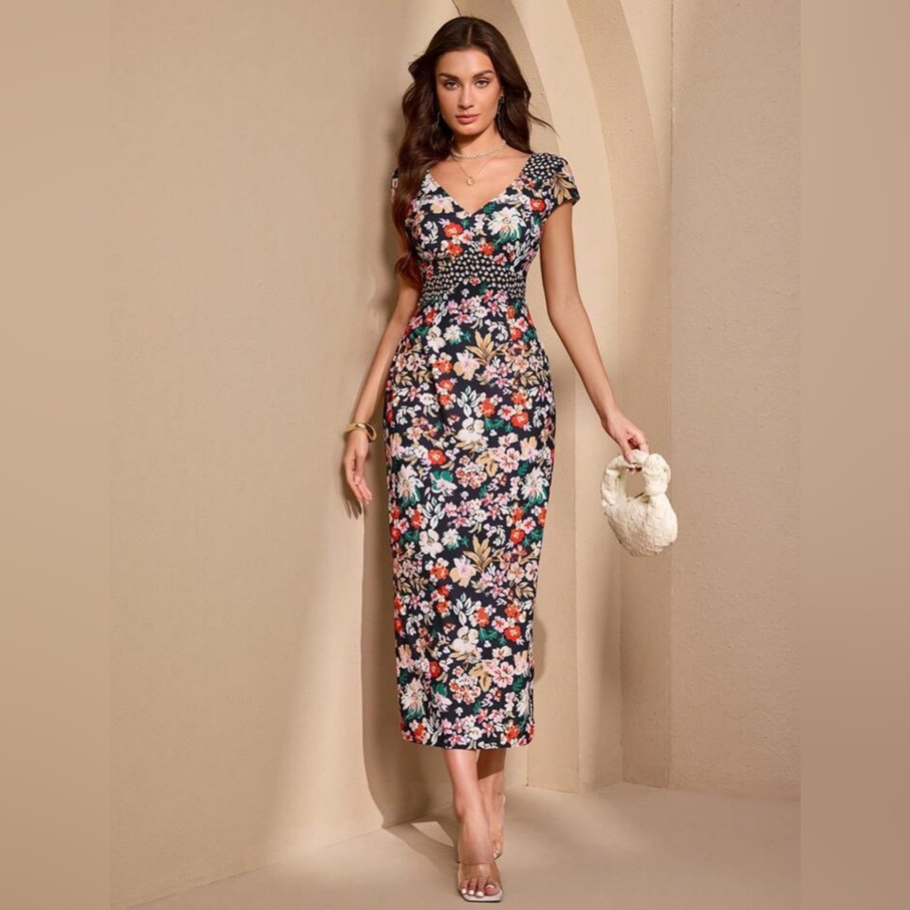 Floral V-Neck Maxi Dress